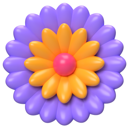Abstract Flower Daisy Core Charm  3D Icon