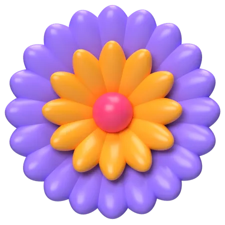 Abstract Flower Daisy Core Charm  3D Icon
