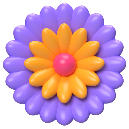 Abstract Flower Daisy Core Charm  3D Icon