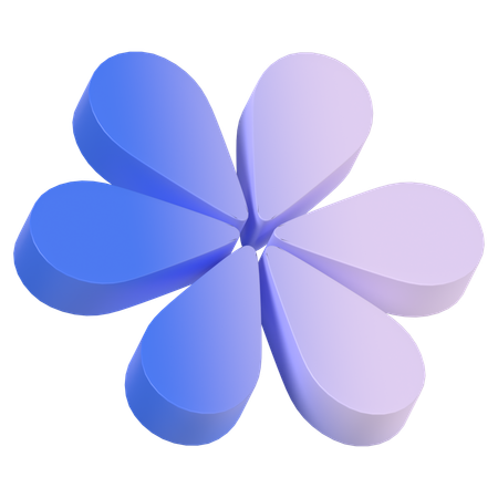 Abstract Flower Gradient  3D Icon