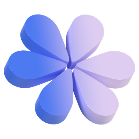 Abstract Flower Gradient  3D Icon