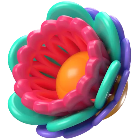 Abstract Flower Layered Petal Core  3D Icon