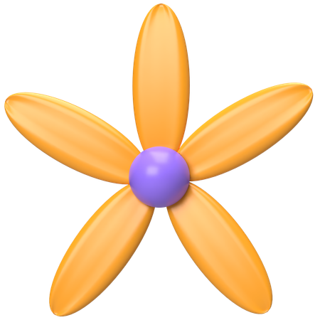 Abstract Flower Minimal Star Petal  3D Icon