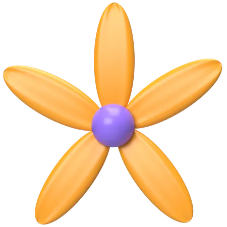 Abstract Flower Minimal Star Petal  3D Icon