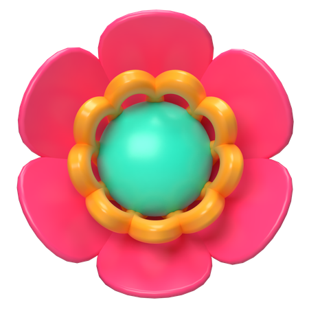 Abstract Flower Neon Petal Crown  3D Icon