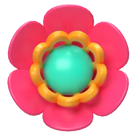 Abstract Flower Neon Petal Crown  3D Icon