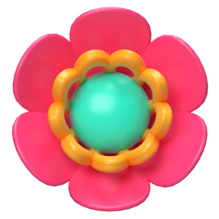 Abstract Flower Neon Petal Crown  3D Icon