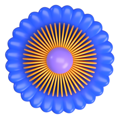 Abstract Flower Radiant Petal Core  3D Icon