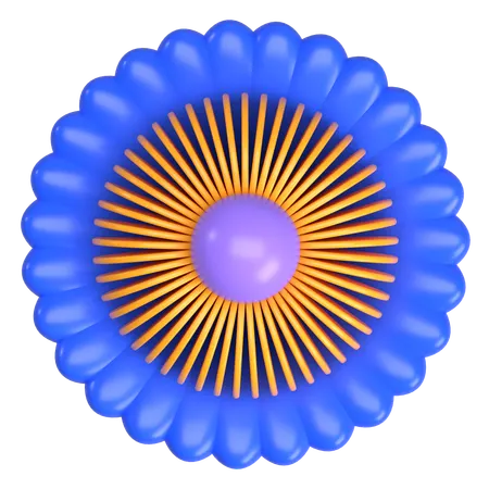 Abstract Flower Radiant Petal Core  3D Icon