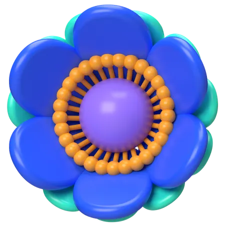 Abstract Flower Rounded Pop Flower  3D Icon
