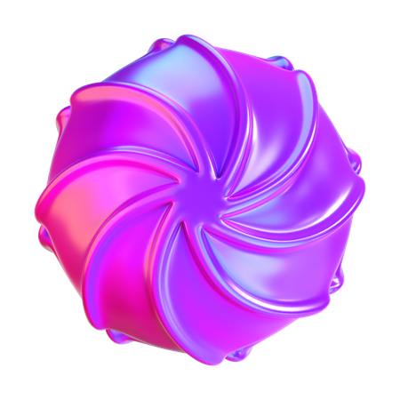 抽象的な花の形  3D Icon