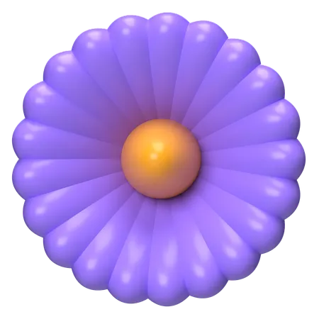Abstract Flower Soft Lavender Daisy  3D Icon