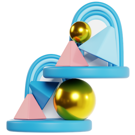 Abstract Geometric Shapes  3D Icon