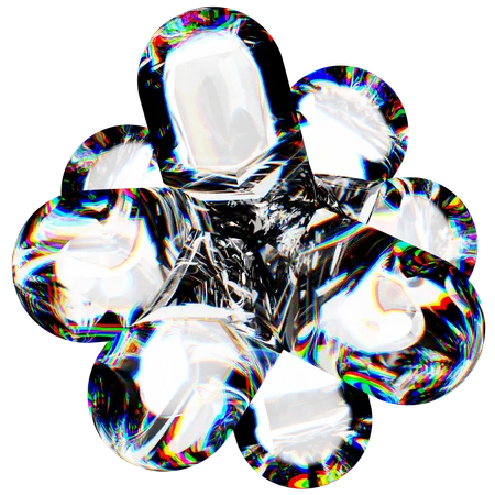 Abstract Glass Dispersion Flower  3D Icon