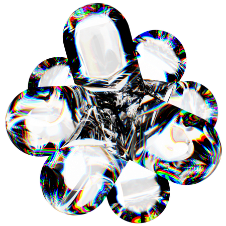 Abstract Glass Dispersion Flower  3D Icon