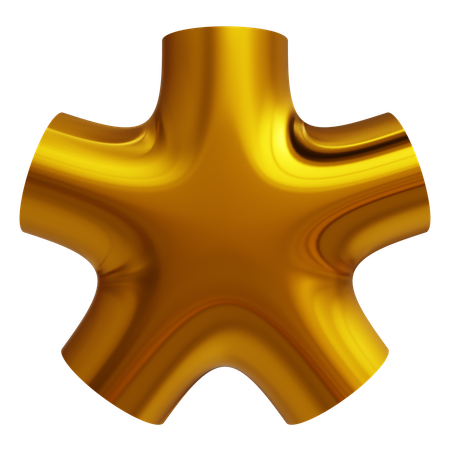 Abstract Gold Finger Shape  3D Icon