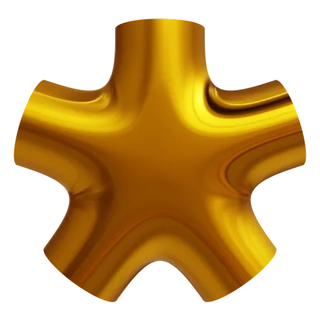 Abstract Gold Finger Shape  3D Icon