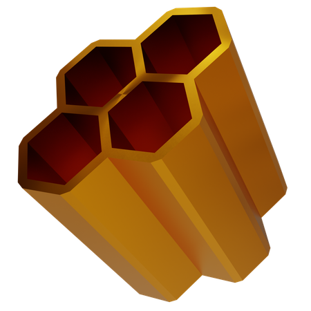 Abstract Gold Honeycomb  3D Icon