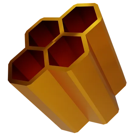 Abstract Gold Honeycomb  3D Icon