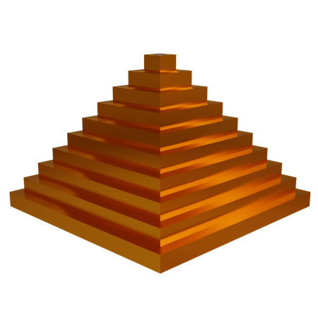 Abstract Gold Pyramid  3D Icon