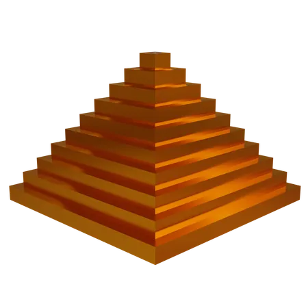 Abstract Gold Pyramid  3D Icon