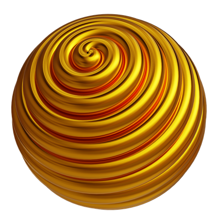 Abstract Gold Round Spiral  3D Icon