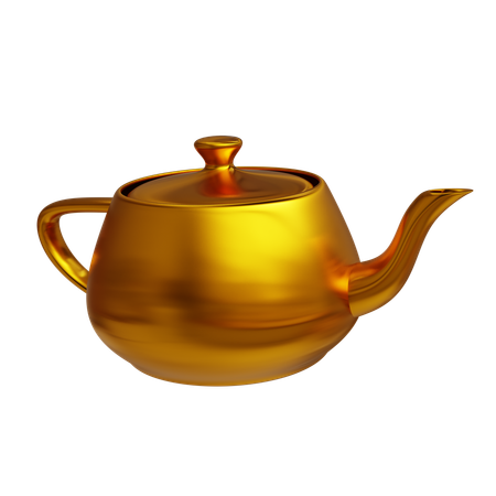 Abstract Gold Teapot  3D Icon