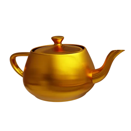 Abstract Gold Teapot  3D Icon