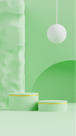 Abstract Green Podium Background  3D Icon