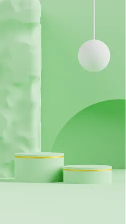 Abstract Green Podium Background  3D Icon