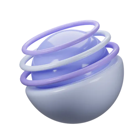 Abstract Half Torus  3D Icon