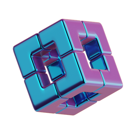 Abstract Hole Cube  3D Icon