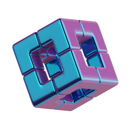 Abstract Hole Cube  3D Icon