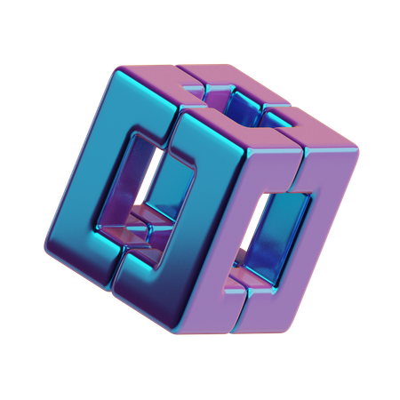 Abstract Hole Rectagle  3D Icon