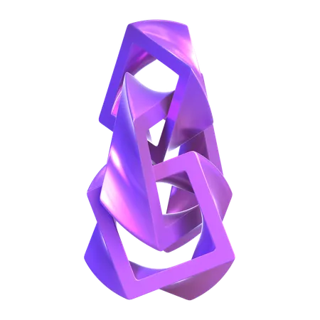 추상 홀로그램 모양  3D Icon