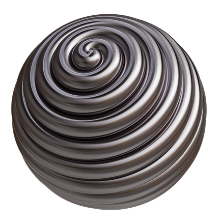 Abstract Metal Round Spiral  3D Icon