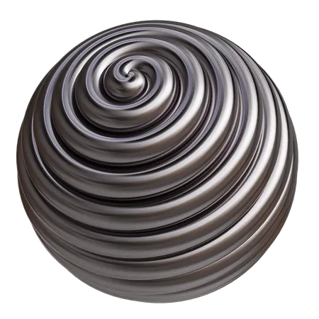 Abstract Metal Round Spiral  3D Icon