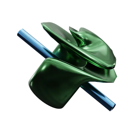 Abstract Metalic Emerald  3D Icon