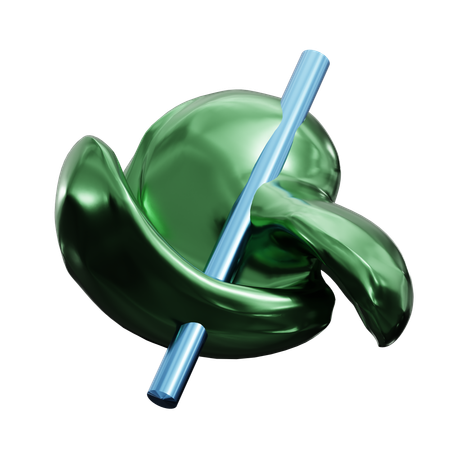 Abstract Metalic Emerald  3D Icon