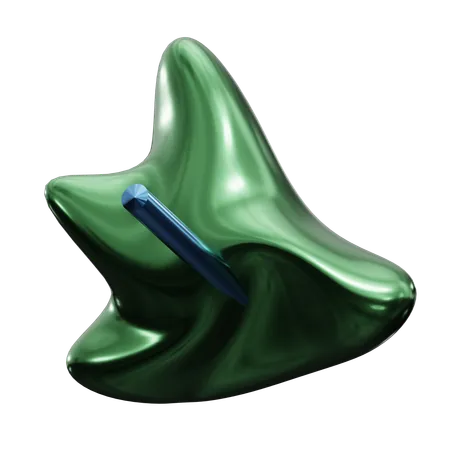 Abstract Metalic Emerald  3D Icon