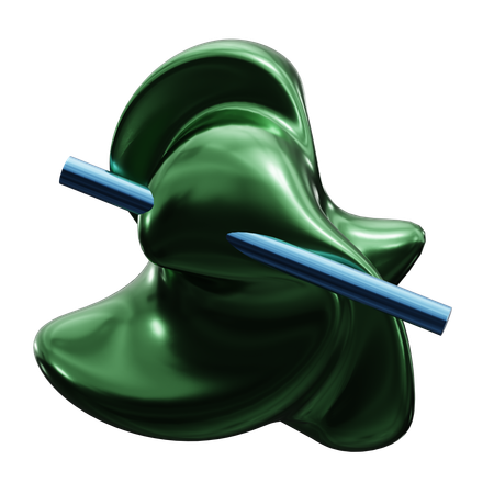 Abstract Metalic Emerald  3D Icon