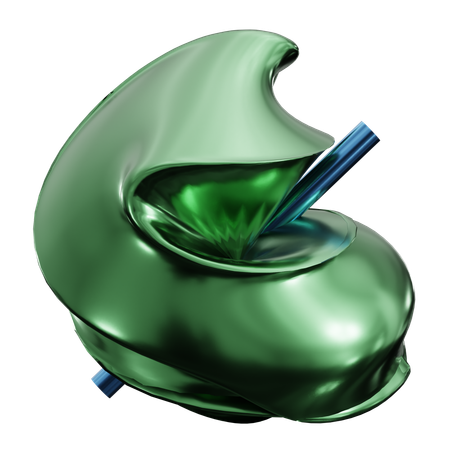 Abstract Metalic Emerald  3D Icon