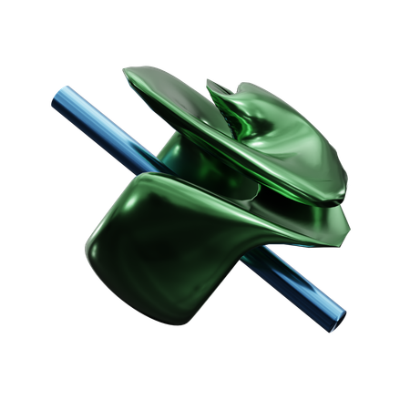 Abstract Metalic Emerald  3D Icon