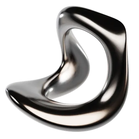 Abstract Metallic Liquid  3D Icon