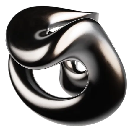 Abstract Metallic Liquid  3D Icon