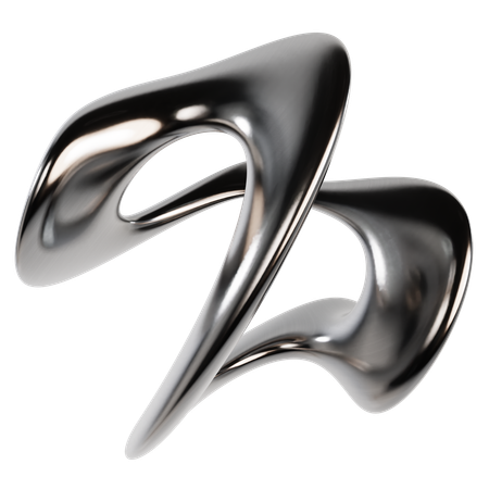 Abstract Metallic Liquid  3D Icon