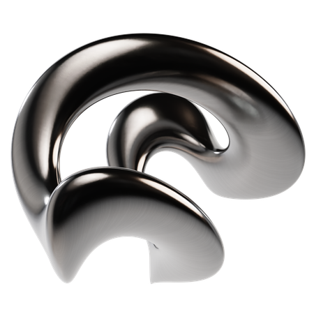 Abstract Metallic Liquid  3D Icon