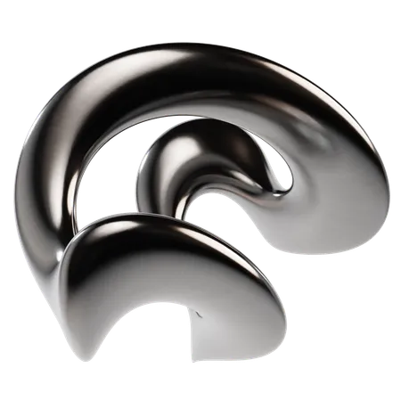 Abstract Metallic Liquid  3D Icon