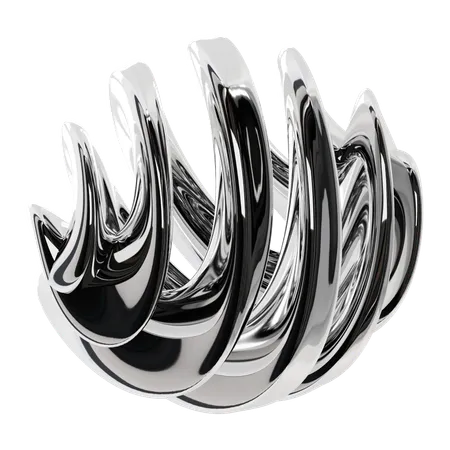 Abstract Metallic Liquid  3D Icon