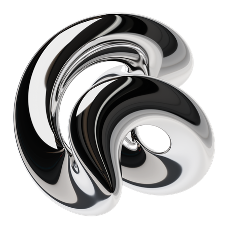 Abstract Metallic Liquid  3D Icon